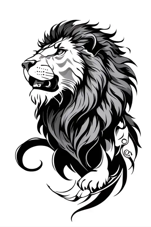 The lion, Gemini, Aquarius, Taurus tattoo design idea
