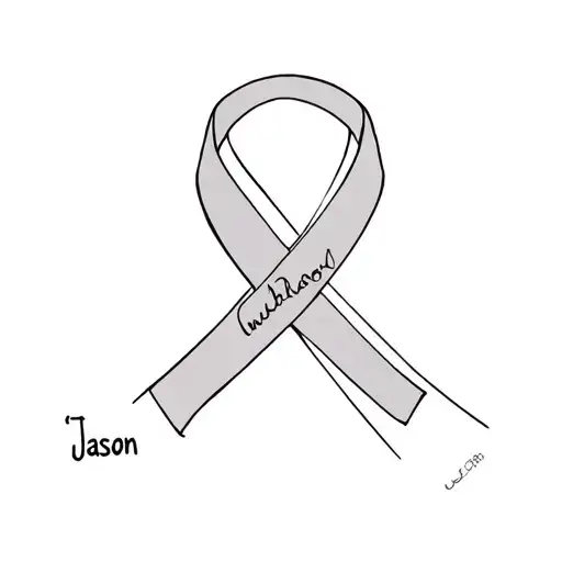 "Jason" stomach cancer ribbon tattoo design idea