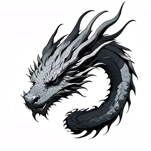 Fine Line Dragon tattoo design idea