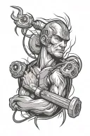 electrician  thunderbolt tattoo design idea