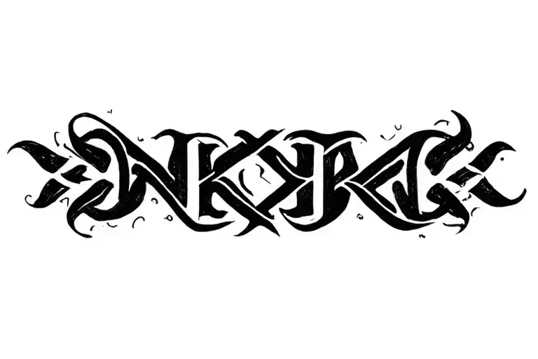 "Niku" "Niku" name hidden within the design tattoo design idea