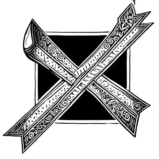 breast cancer ribbon with cross and strength inspired tattoo design idea