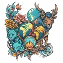 continents tattoo design idea