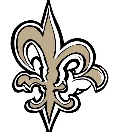 New Orleans saints logo intertwined with a heart tattoo design idea