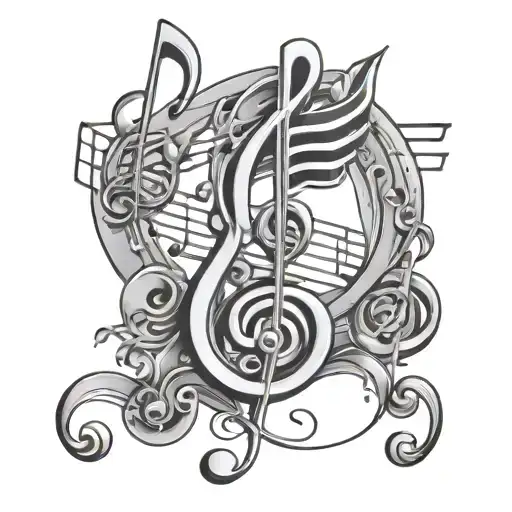 music notes tattoo design idea