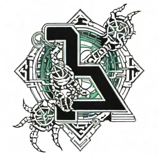 birthday date 11/14/2005 in roma numeral date with a Scorpio sign tattoo design idea