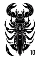 zodiac sign Scorpio with the initial W and a date 10, tattoo must be look alike an hidden message  tattoo design idea