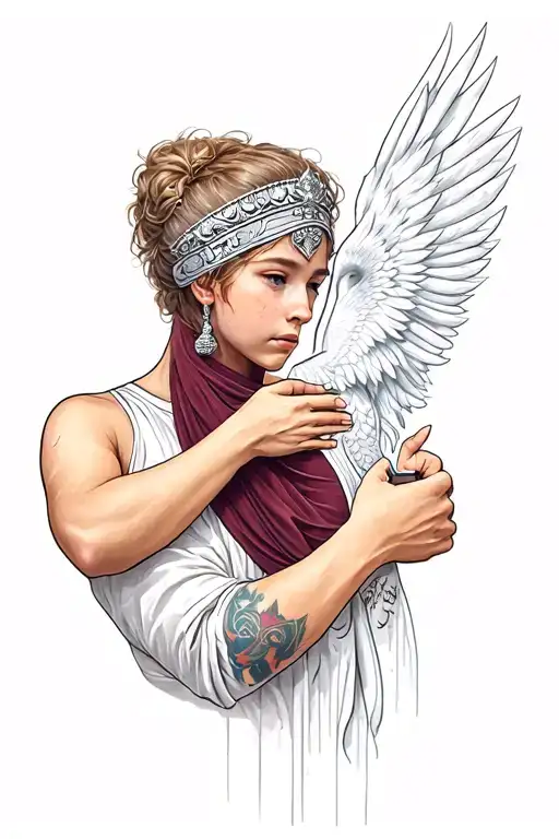 West Ham and Athena and Angelo hand touch tattoo design idea