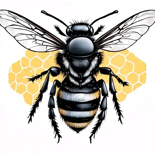 bee and honeycomb  tattoo design idea