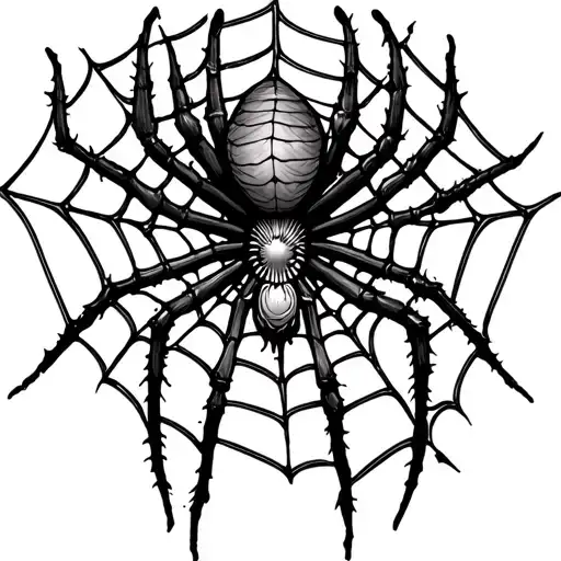 dirty spider web on the knee tattoo design idea