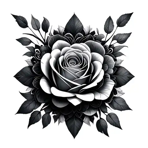 roses mandala geometric design incorporating tattoo design idea