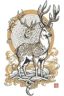 white tailed deer tattoo design idea