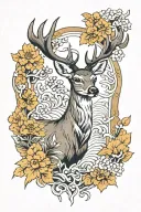 white tailed deer tattoo design idea