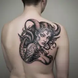 succubus large breasted tattoo design idea