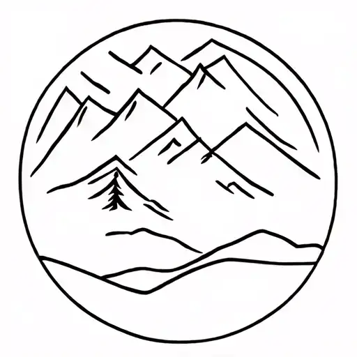 berge mtb wald tattoo design idea