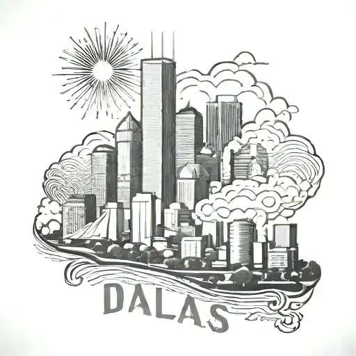 Dallas skyline tattoo design idea