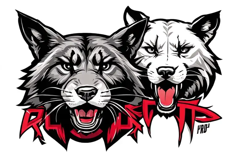 houston rockets and Houston atsros mascots tattoo design idea