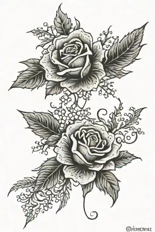 lace roses snowflakes turn into flowers tattoo design idea