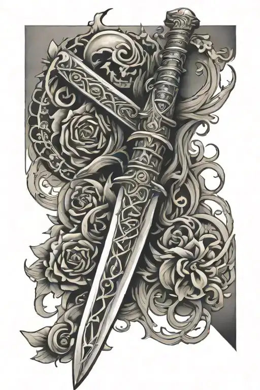 Kokushibo sword spine tattoo tattoo design idea