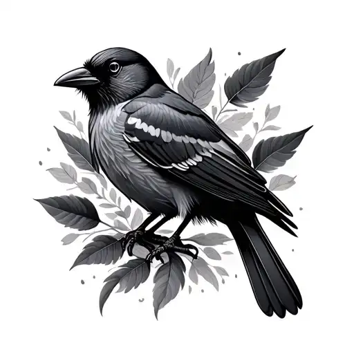 Mockingbird And Crow tattoo design idea
