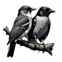 Mockingbird And Crow tattoo design idea