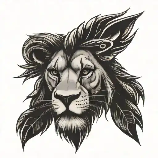 lion king crown tattoo design idea