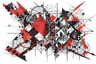 geometric dmt visual tattoo design idea