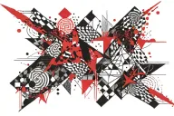 geometric dmt visual tattoo design idea