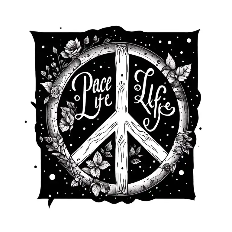 peace life ups tattoo design idea