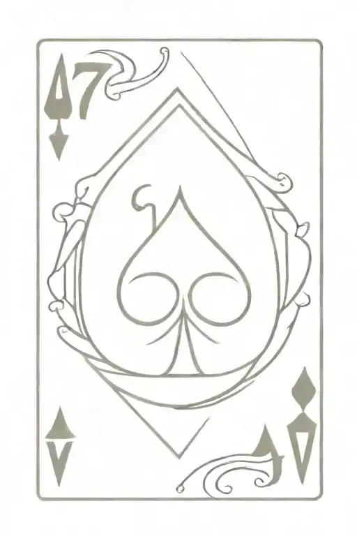 Lazy Jack of all spades card line tattoo tattoo design idea