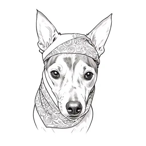 a dog wearing a bandana tattoo design idea