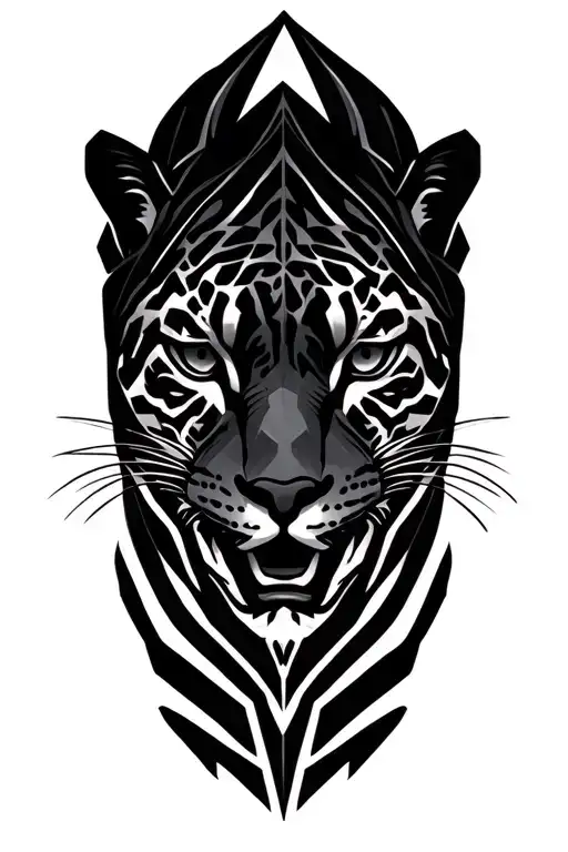 jaguar face tattoo design idea