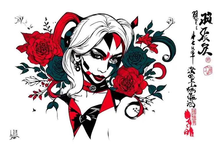 harley quinn tattoo design idea