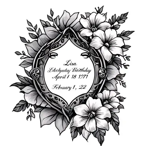 create a memorial tattoo for my mom her name was lisa and her birthday is february 18 1971 her death date is april 11 20 tattoo design idea