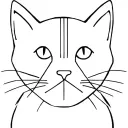 British short -haired cat, face is black with striking white triangle vertically along the nose over right a tattoo design idea