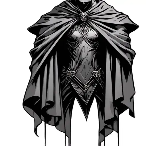 DD add a cape hanging from one of the d s tattoo design idea