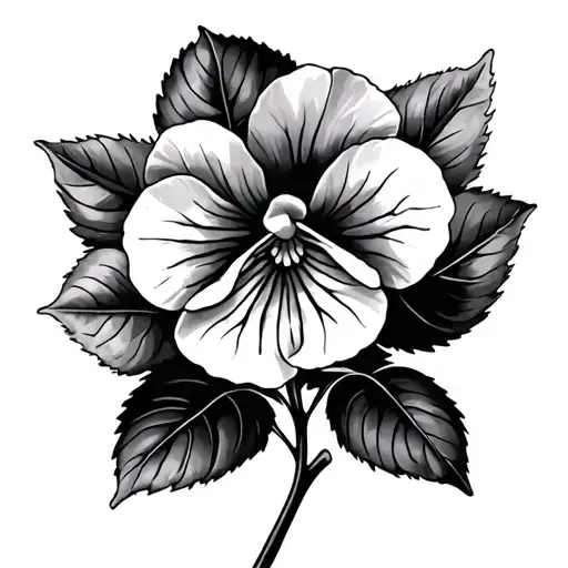 african violet w cross tattoo design idea