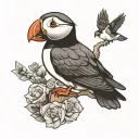 puffin  tattoo design idea