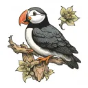 puffin  tattoo design idea