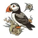 puffin  tattoo design idea