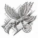 icarus falling from an eye tattoo design idea