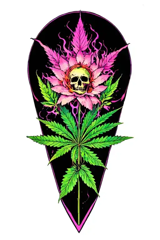 Slime black sabbath electric funeral weed tattoo design idea