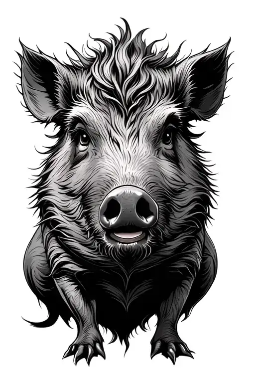 Boar of bloating nuts in a triangle tattoo design idea