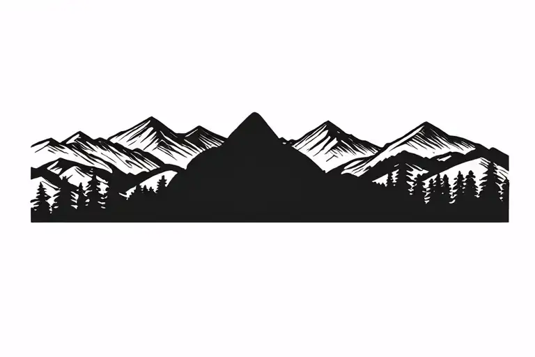 blue ridge mountains skyline drive tattoo design idea