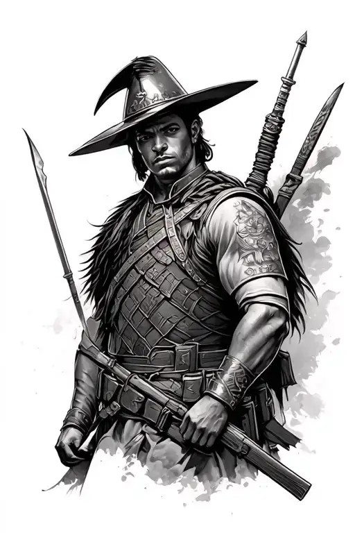 Colombian Lancer Soldier tattoo design idea