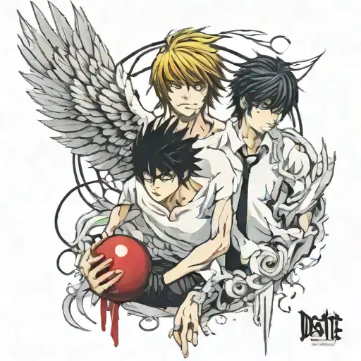 death note light und l tattoo design idea