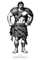 Roman gladiator standing triumphantly tattoo design idea