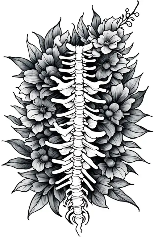 dainty spine tattoo design that is feminine but unique and fineline tattoo design idea