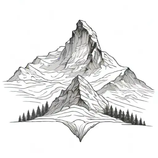 matterhorn scene tattoo design idea