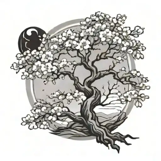 sakura tree tattoo design idea